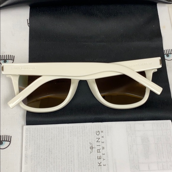 SaintLaurentUnisexWhiteMirroredLenses Sunglasses